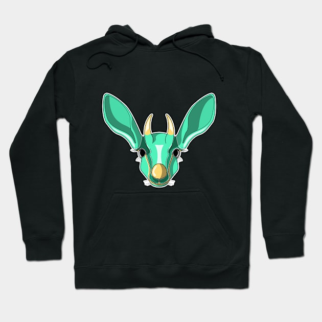 cyan baby mountain gazelle face Hoodie by dwalikur